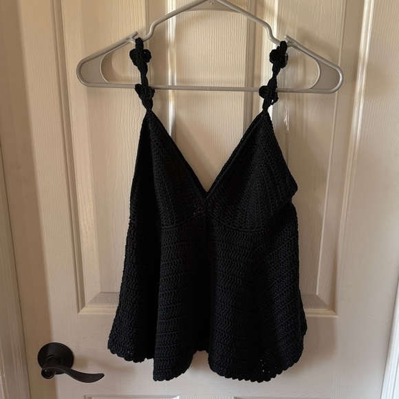 Black Crochet Women Top - Picture 2 of 4